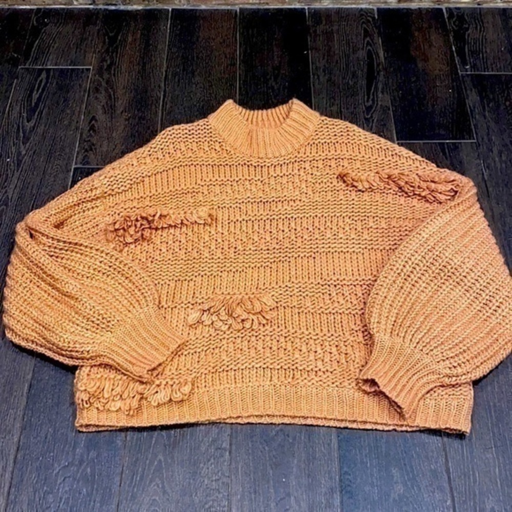 Universal thread orange fringe sweater